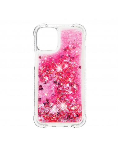 Coque antichoc iPhone 12 mini - Paillettes Rose