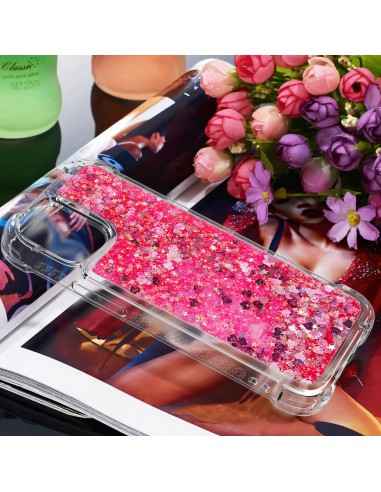 Coque antichoc iPhone 12 mini - Paillettes Rose