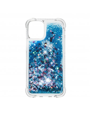 Coque antichoc iPhone 12 mini - Paillettes Bleu foncé