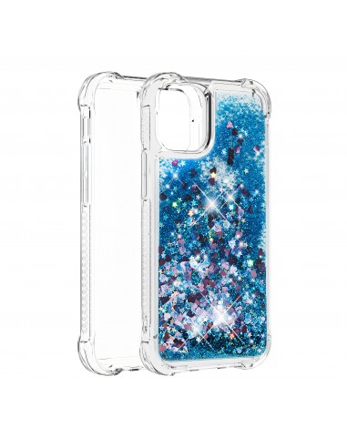 Coque antichoc iPhone 12 mini - Paillettes Bleu foncé