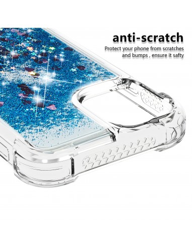 Coque antichoc iPhone 12 mini - Paillettes Bleu foncé
