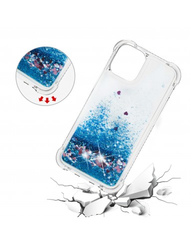 Coque antichoc iPhone 12 mini - Paillettes Bleu foncé