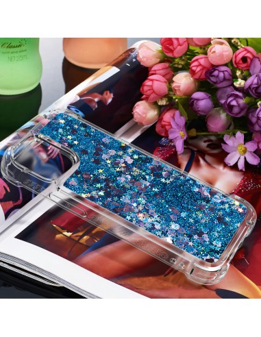 Coque antichoc iPhone 12 mini - Paillettes Bleu foncé