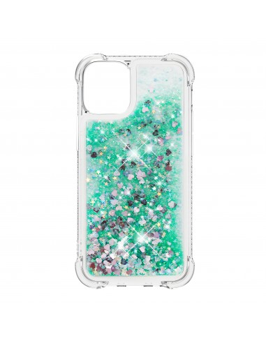 Coque antichoc iPhone 12 mini - Paillettes Vert