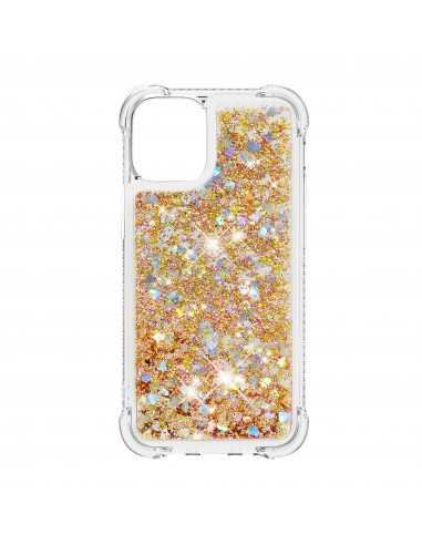 Coque antichoc iPhone 12 mini - Paillettes Or