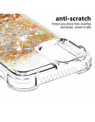 Coque antichoc iPhone 12 mini - Paillettes Or