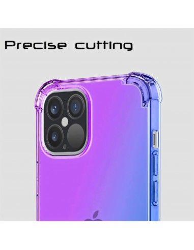 Coque antichoc iPhone 12 Pro Max Silicone transparent - Dégradé couleurs Noir