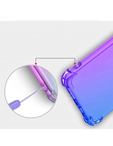 Coque antichoc iPhone 12 Pro Max Silicone transparent - Dégradé couleurs Violet