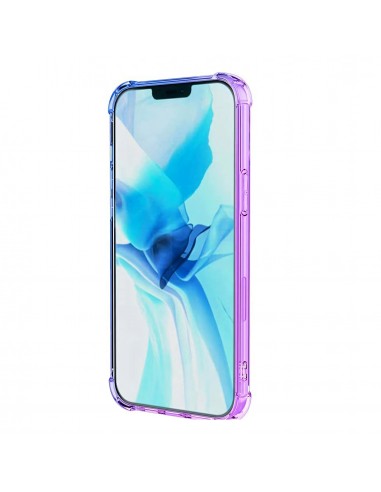 Coque antichoc iPhone 12 Pro Max Silicone transparent - Dégradé couleurs Violet