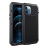 Coque antichoc Metal iPhone 12 et 12 Pro avec film en verre Noir