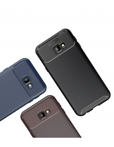Coque antichoc Galaxy J4 Plus - Style fibre de carbone Noir