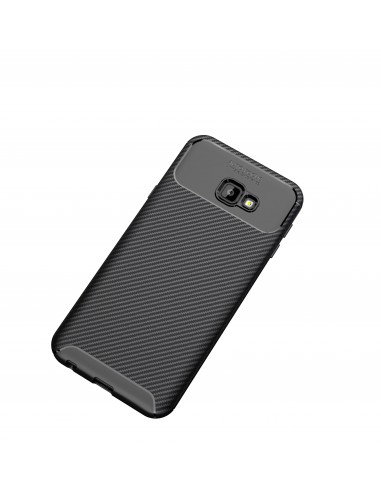 Coque antichoc Galaxy J4 Plus - Style fibre de carbone Noir