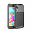 Coque silicone Galaxy A40 - Style fibre de carbone Noir