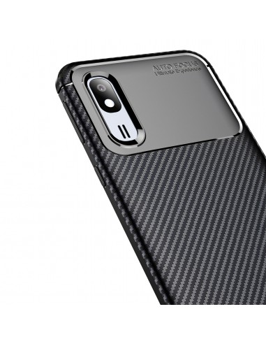 Coque silicone Galaxy A40 - Style fibre de carbone Noir