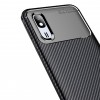 Coque silicone Galaxy A40 - Style fibre de carbone Noir