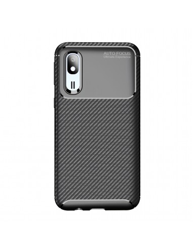Coque silicone Galaxy A40 - Style fibre de carbone Noir