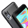 Coque silicone Galaxy A40 - Style fibre de carbone Noir