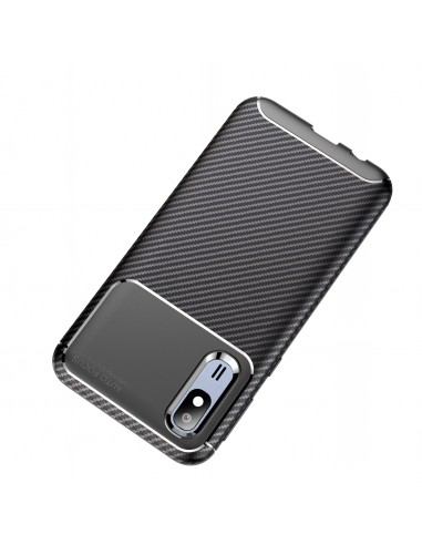 Coque silicone Galaxy A40 - Style fibre de carbone Noir