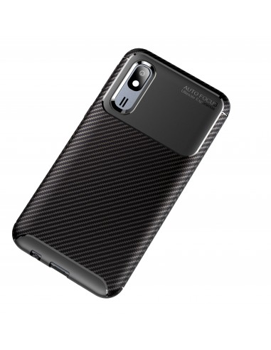 Coque silicone Galaxy A40 - Style fibre de carbone Noir