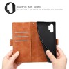 Etui portefeuille Galaxy Note 10 Plus Simili cuir Design Marron