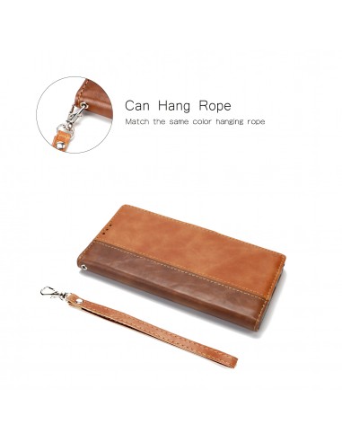 Etui portefeuille Galaxy Note 10 Plus Simili cuir Design Marron