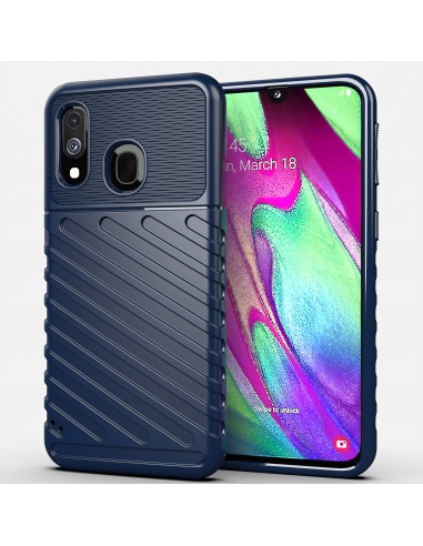 Coque antichoc Galaxy A40 - Thunder series Bleu foncé