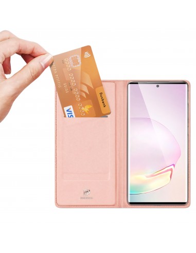 Etui portefeuille Galaxy Note 20 Design Skin Por Dux Ducis Or Rose