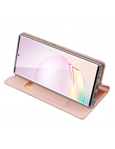 Etui portefeuille Galaxy Note 20 Design Skin Por Dux Ducis Or Rose