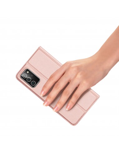 Etui portefeuille Galaxy Note 20 Design Skin Por Dux Ducis Or Rose