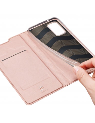 Etui portefeuille Galaxy Note 20 Design Skin Por Dux Ducis Or Rose
