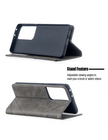 Etui de protection Galaxy S21 Ultra 5G - Style Geometrique Gris