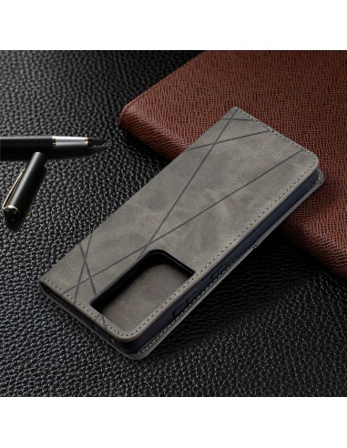 Etui de protection Galaxy S21 Ultra 5G - Style Geometrique Gris