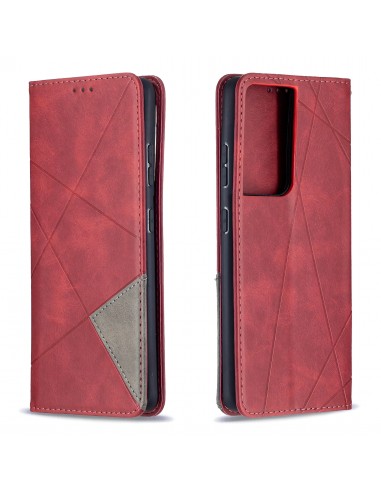 Etui de protection Galaxy S21 Ultra 5G - Style Geometrique Rouge