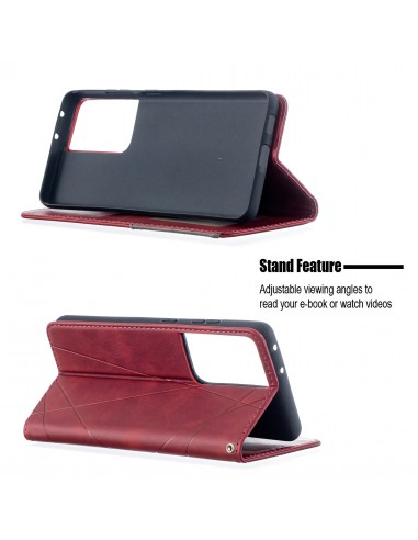 Etui de protection Galaxy S21 Ultra 5G - Style Geometrique Rouge