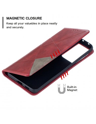 Etui de protection Galaxy S21 Ultra 5G - Style Geometrique Rouge