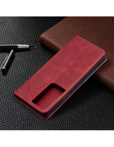 Etui de protection Galaxy S21 Ultra 5G - Style Geometrique Rouge