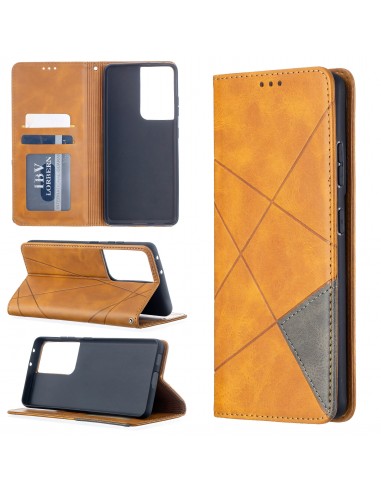 Etui de protection Galaxy S21 Ultra 5G - Style Geometrique Marron clair
