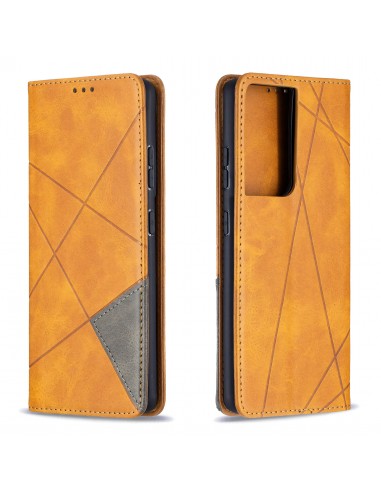 Etui de protection Galaxy S21 Ultra 5G - Style Geometrique Marron clair