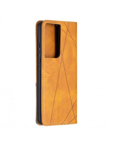 Etui de protection Galaxy S21 Ultra 5G - Style Geometrique Marron clair