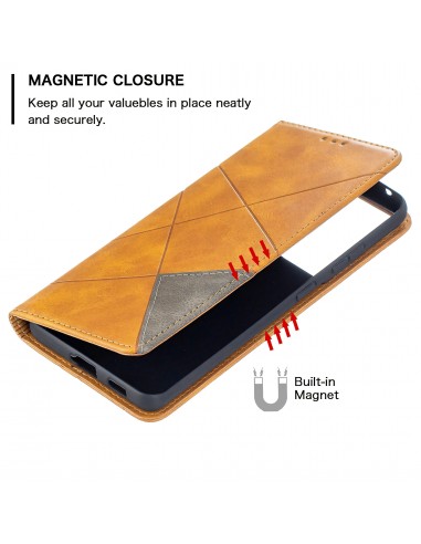 Etui de protection Galaxy S21 Ultra 5G - Style Geometrique Marron clair