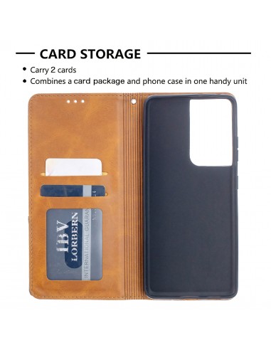 Etui de protection Galaxy S21 Ultra 5G - Style Geometrique Marron clair