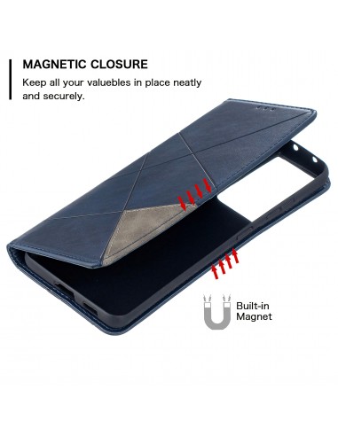 Etui de protection Galaxy S21 Ultra 5G - Style Geometrique Bleu foncé