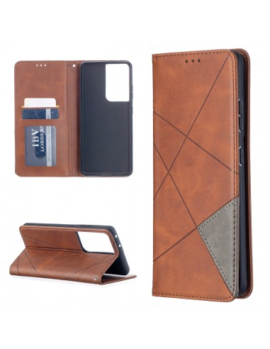 Etui de protection Galaxy S21 Ultra 5G - Style Geometrique Marron