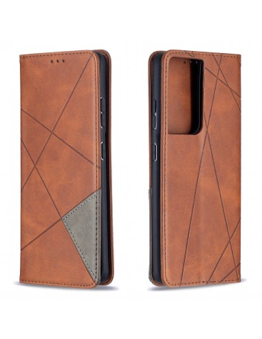 Etui de protection Galaxy S21 Ultra 5G - Style Geometrique Marron