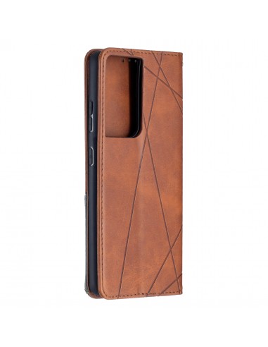 Etui de protection Galaxy S21 Ultra 5G - Style Geometrique Marron