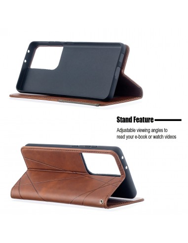 Etui de protection Galaxy S21 Ultra 5G - Style Geometrique Marron