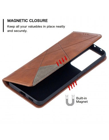 Etui de protection Galaxy S21 Ultra 5G - Style Geometrique Marron