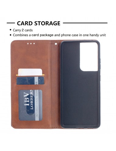 Etui de protection Galaxy S21 Ultra 5G - Style Geometrique Marron