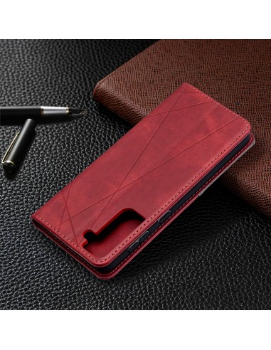 Etui de protection Galaxy S21 Plus - Style Geometrique Rouge