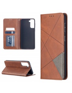 Etui de protection Galaxy S21 Plus - Style Geometrique Marron